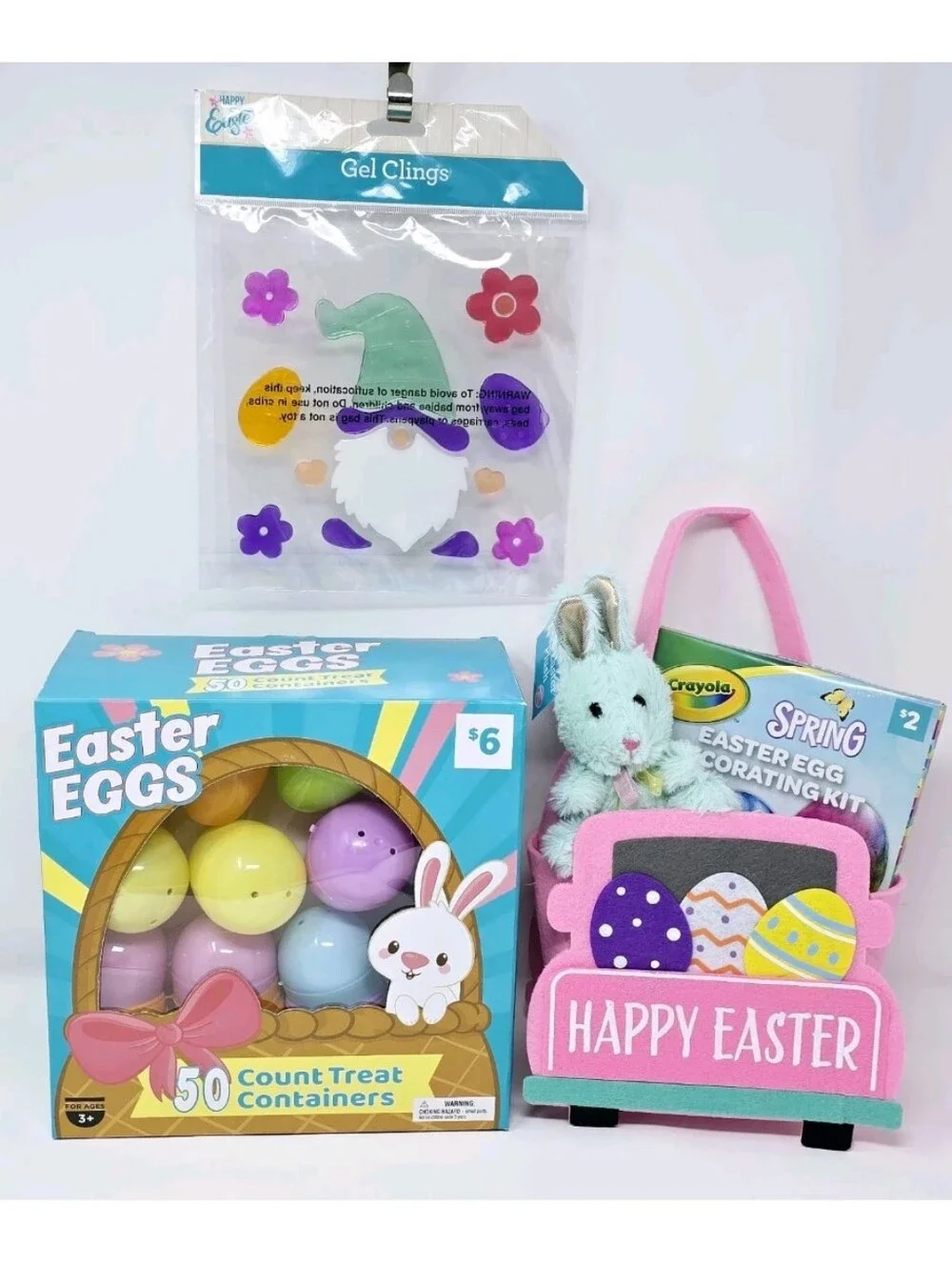 NEW Easter Basket Stuffers Bundle 50 Egg Treat Containers Little Bunny Plush +